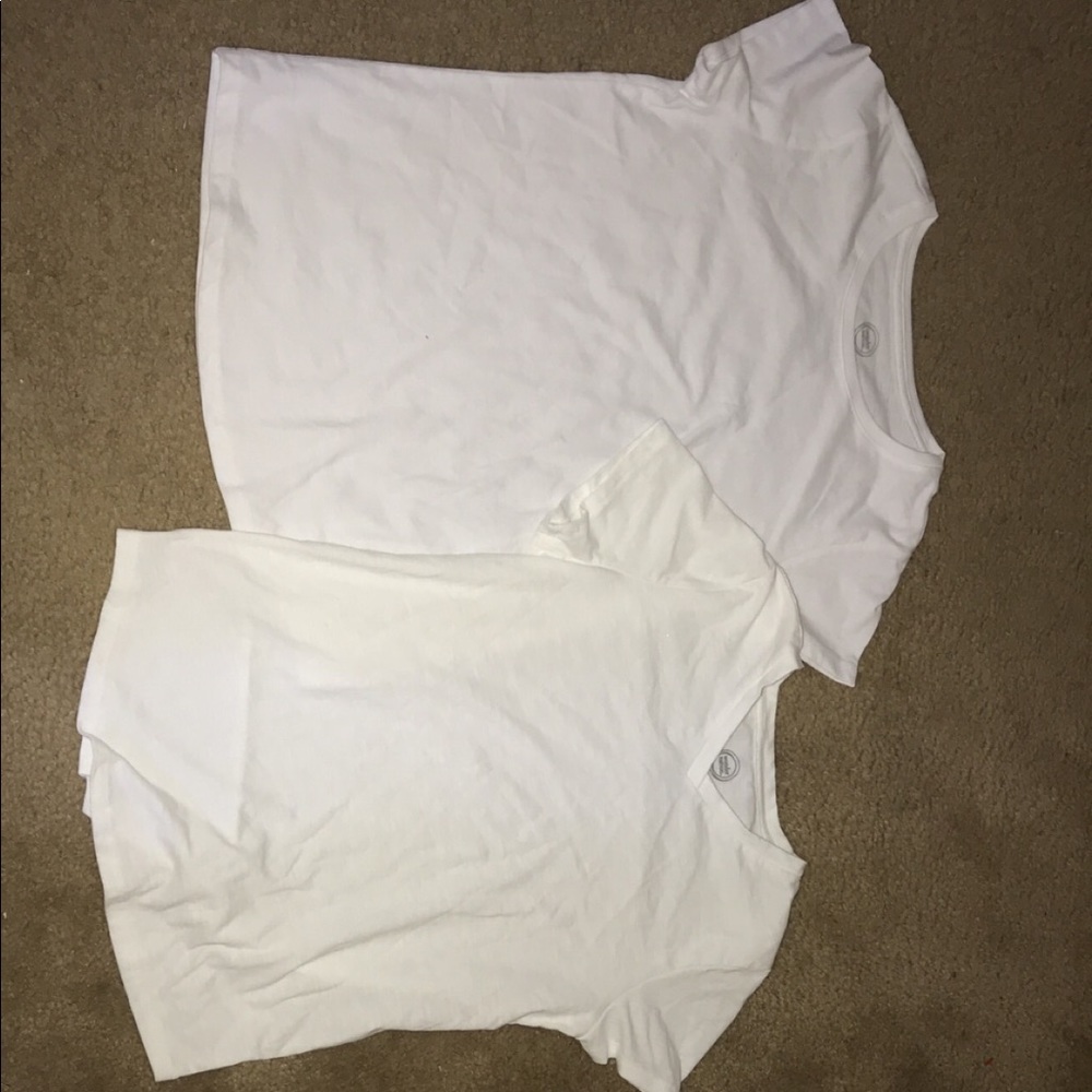 Two plain white shirts